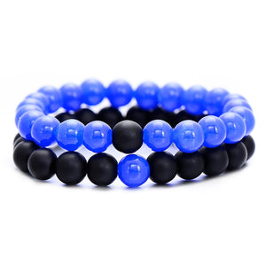 BLACK & BLUE LINKING DISTANCE BRACELETS